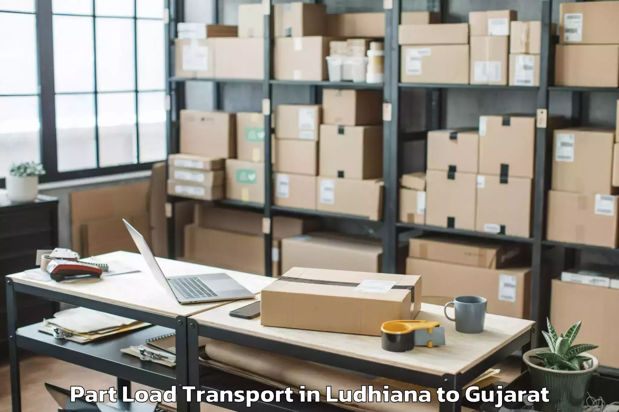 Trusted Ludhiana to Koyali Part Load Transport